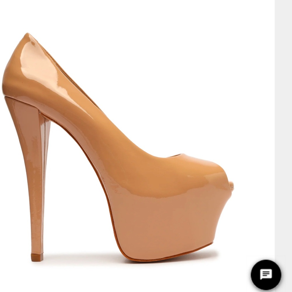 Tan Stiletto Platform Heels